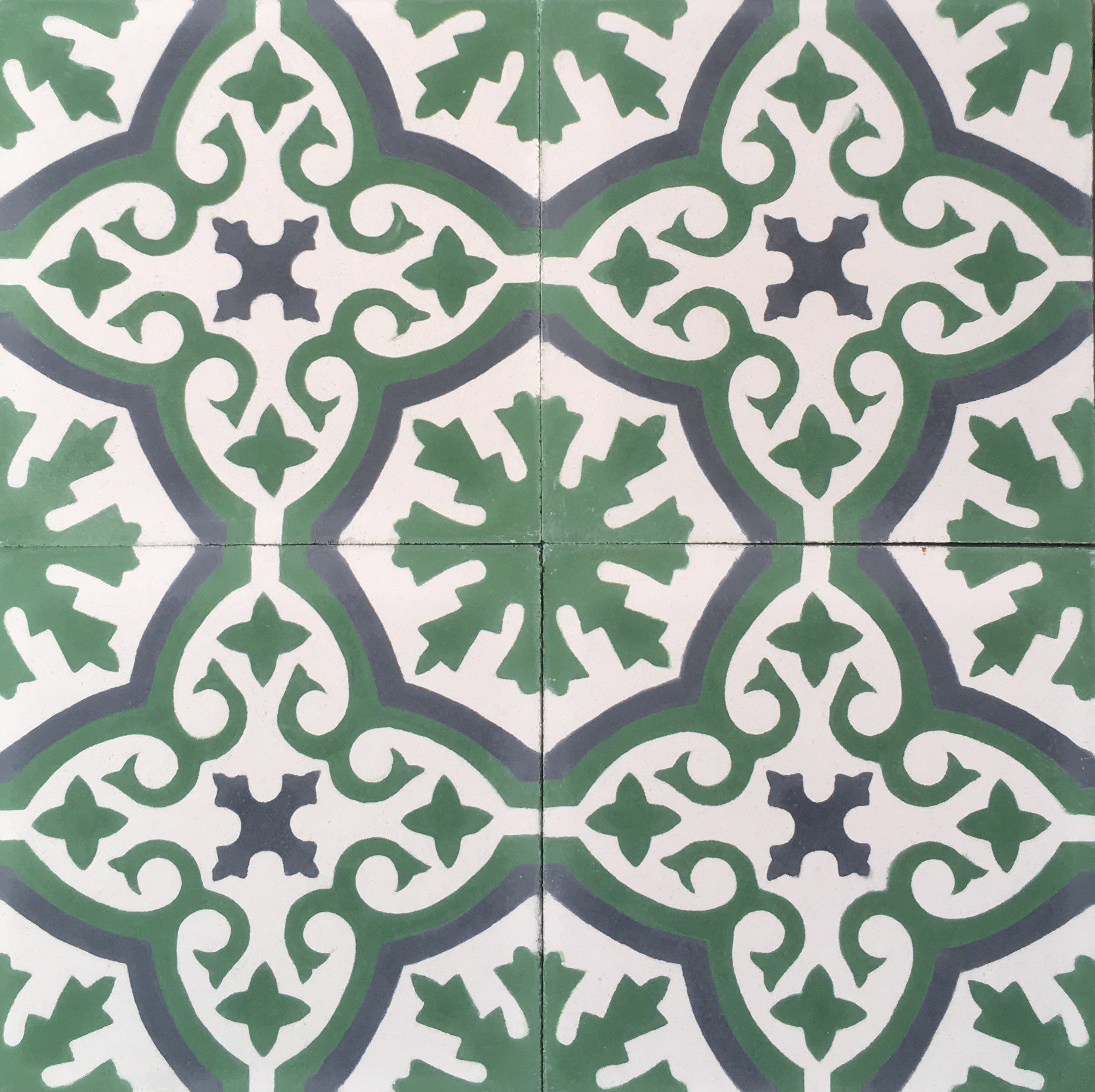Havana Verde Green Encaustic Cement Tile 20cm*20cm*1.5cm